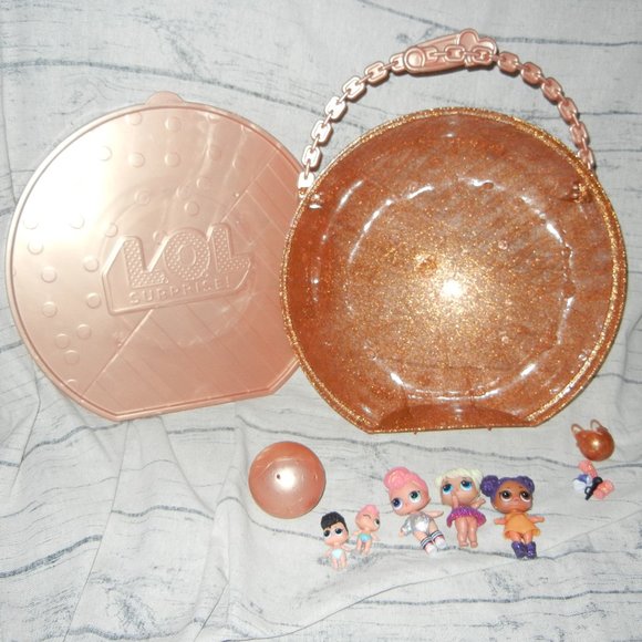L.O.L. Vintage Toys Rose Gold Glitter Carry Case Lol Surprise Big